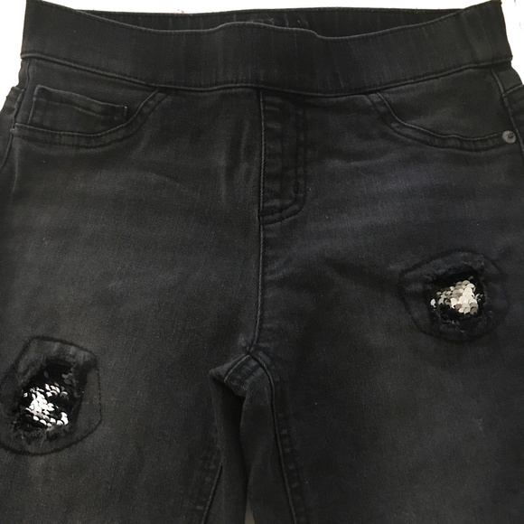 14 Slim Mid Rise "Sparkle" Denim Leggings Jeans - Picture 3 of 6